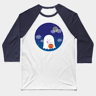 Gordie the Ghost (night sky) | by queenie's cards Baseball T-Shirt